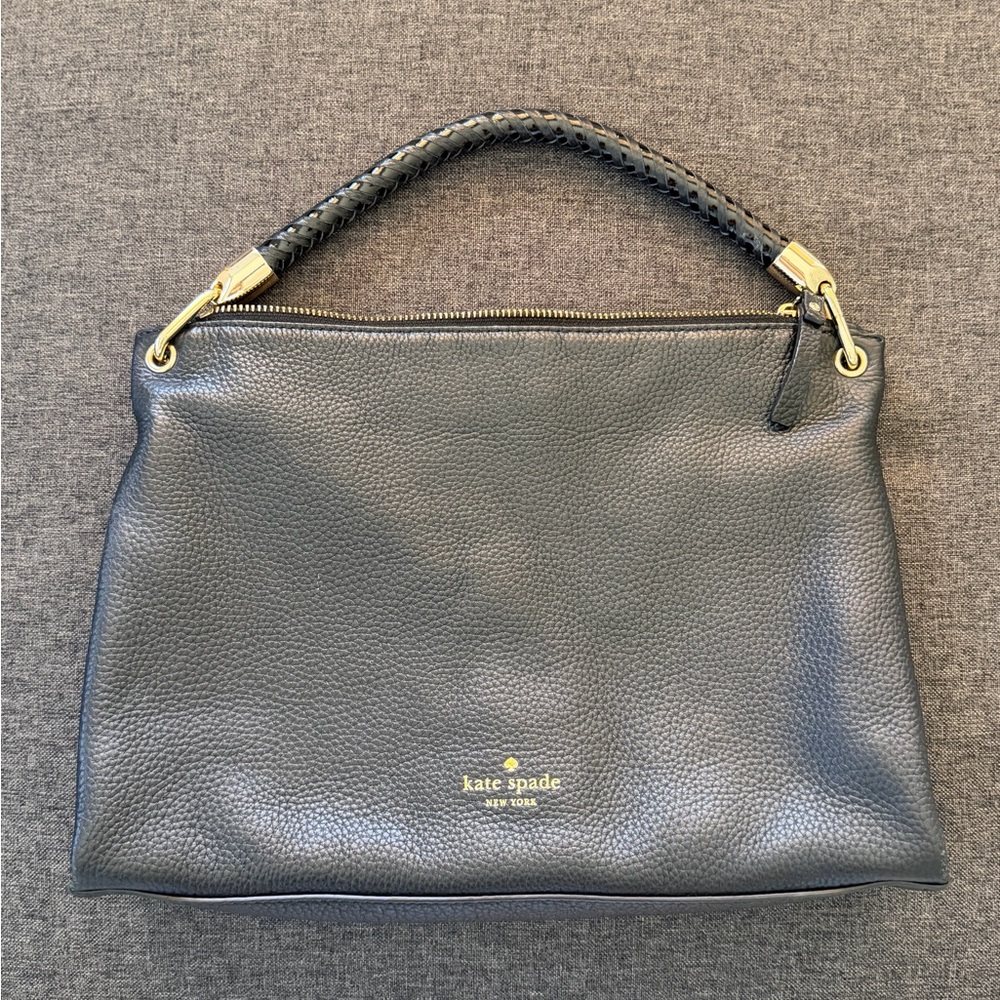 Kate Spade Black Pebbled Leather Hobo Bag